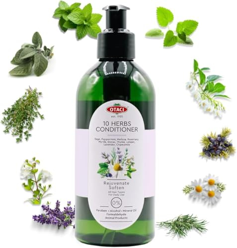 OTACI Kräuter Haarspülung 10 ätherische Öle: Glanz, Vitalität, Stärkung & Reparatur –Salbei, Pfefferminze, Melisse, Rosmarin, Myrte, Storax, Thymian, Wacholder, Lavendel, Kamille