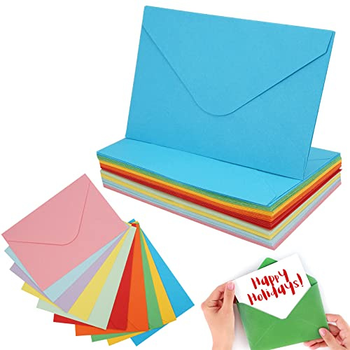Jinsion 60 Stück Mini Briefumschläge Bunt 105x155mm Farbige Münzumschläge | Briefumschläge,Bunte Karten, Briefumschläge Mini,Umschläge Briefhülle,für GrußKarten,Einladung,Geburtstagskarten,10 Farben