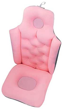 Fenteer Badekissen, Spa-Kissen mit Rücken- und Kopfstützenkissen, Spa Ergonomisches Badewannenkissen für Badewanne, Kopf, Nacken, Schulter, Rückenstütze, ROSA