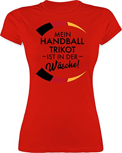 Shirt Damen - 2026 - Mein Handball Trikot ist in der Wäsche - Lustig Handball WM EM Spruch Trikot Ersatz Witzig - XL - Rot - 2022 Tshirt Handball+sprüche t-Shirt 2024 Ball