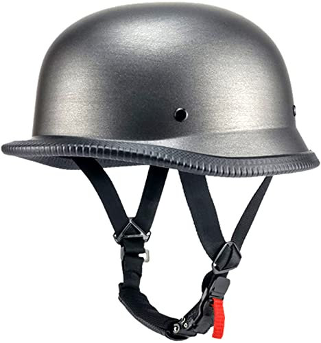 Motorrad-Halbschalenhelm, Retro-Motorradhelm, Komfortables Innenfutter, Skatehelm, geeignet für Erwachsene Männer und Damen, leichtes Motorrad, Chop DOT/ECE-Zertifizierung 2,M(55-56CM)