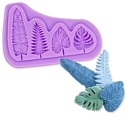 Moule En Silicone 2 Pièces Taille Feuille De Palmier Feuille De Bananier Gâteau Décoration Moule De Cuisson Mini Monstera Chocolat Sucre Flip Silicone Moule