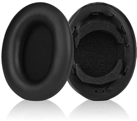 Yizhet Cuscinetti Cuffie Compatibile con Sony WH-1000XM3 Padiglioni Cuffie di Ricambio in Pelle Proteica e Memory Foam, 1 Paio, Nero