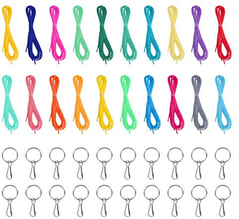 ABOOFAN Schlüsselanhängerringe Zum Basteln Armbandkordel Aus Kunststoff Strickseil Farben Diy-zubehör Für Schlüssel Handy Oder Tasche