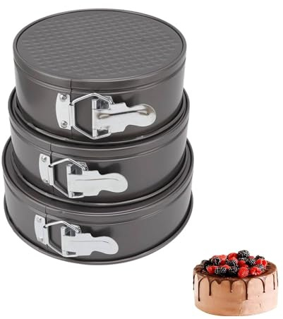 Moule À Manqué Rond, 3 Pièces Ensemble De Moules À Gâteau Moules À Charnière En Acier Inoxydable Moules À Gâteau Patisserie Accessoire Avec Fond Amovible Pour Boulangerie À Pain(22/24/26)