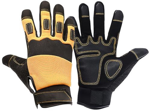 Work Gloves Men & Women, Utility Mechanic Working Gloves, Flexible Breathable Yard Work Gloves