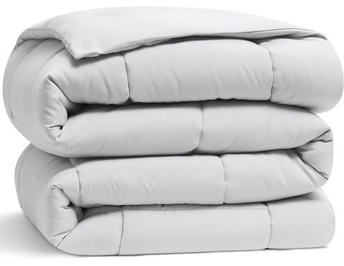 Trapunta piumino trapuntato, piumino alternativo Queen Size, tutte le stagioni grigio chiaro piumone queen inserti piumino, Queen Size piumino con linguette angolari Inserto piumino Queen Bed