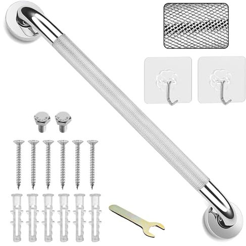 Barre d'appui de 500 mm, en acier inoxydable 304 antidérapant pour salle de bain, poignée auxiliaire, poignée de sécurité pour cuisine, chambre à coucher, baignoire, douche, marches, intérieur