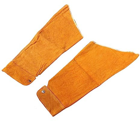 Artibetter Mangas Protectoras de Cuero Vacuno para Brazos, Manguito Resistente al Calor y Abrasiones, Funda Protectora para Trabajo en Cocinas y Jardines,
