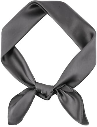 Bandana Kopftuch Herren Halstuch Head Scarf, Seidentuch Einfarbiger Weicher Seidentuch, 70 cm x 70 cm (gray)