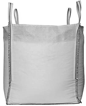 Big Bag Säcke für Bauschutt, Holz, Laub, Kies, Sand, Erde, Gartenabfall, Grünschnitt, Pellets, 2 oder 4 Schlaufen für Kran & Stapler 1000 KG Schüttgutbehälter (60 x 60 x 60 cm, 1 Stück)