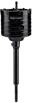 Mollom Sierra copa para hormigón 73mm (2-7/8) SDS Plus vástago 220mm | Cortador de orificios resistente,broca piloto 110 mm,tornillo antideslizante para piedra,ladrillo,pared,albañilería
