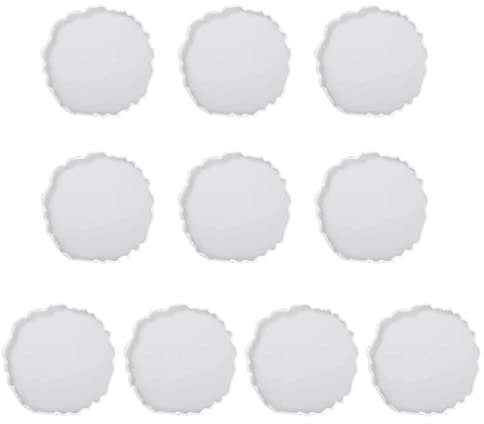 NOLOWY Mantel individual para cena, 10 unidades, molde de cristal brillante para tazas, moldes de resina para hacer joyas, moldes decorativos de silicona epoxi