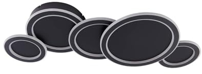 Lucande LED Deckenleuchte Diala dimmbar (Modern) in Schwarz (5 flammig,) - Lampe Deckenlampe Wohnzimmerleuchte