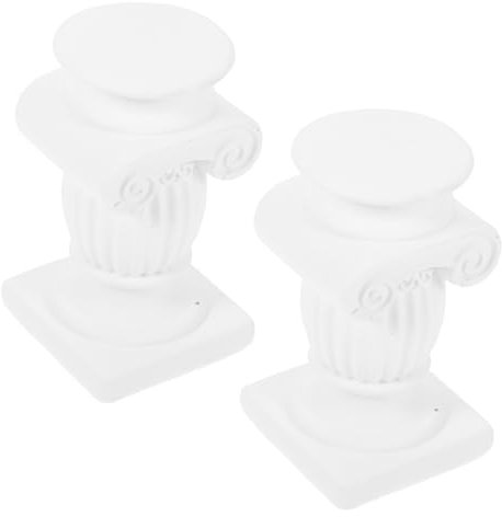 BATHVEVE 2piezas Estatuas De Columna Romana Miniatura De Decoración De Mesa Estilo para Bodas y Paisajismo Soporte para Velas y Centros De Mesa Elegantes