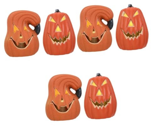 Zerodeko 3 Set Decorazione Di Zucca Arredamento Di Halloween Decorazioni Di Zucca All'aperto O Lanterna Decorazioni Scheletro Di Halloween Zucche Ornamentali Plastica Orange 2 Pezzi * 3