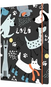 Collins - Maru - 2026 12 månaders kalender årsplanerare, veckodagbok från veckobild, A6 pappersomslag - hund (MR163.DG-26)