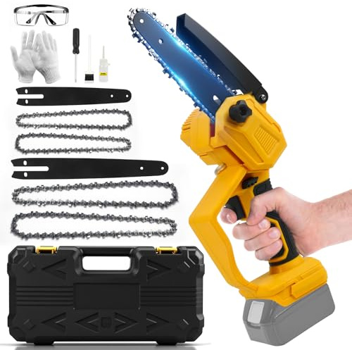 Mini motosega senza fili da 15,2 cm per Dewalt 20 V, 15,2 cm e 20,3 cm, mini motosega elettrica 2 in 1 con motore brushless e auto-oliatore, portatile, portatile, piccola motosega per potatura (senza