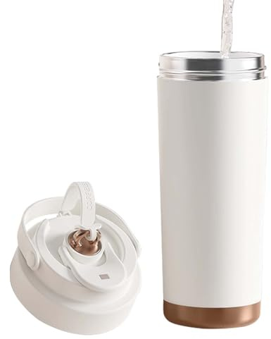Ruwshuuk Borraccia isotermica con cannuccia | Calice isotermica con cannuccia 750 ml | Bottiglia impermeabile con rivestimento in ceramica per sport, escursionismo, palestra, campeggio, scuola, uso