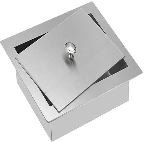 Poubelles carrées encastrées pour comptoir, Couvercle de Poubelle encastré en Acier Inoxydable 304, Couvercle de Poubelle de Table de Cuisine encastré, Rabat supérieur de comptoir de Bureau,