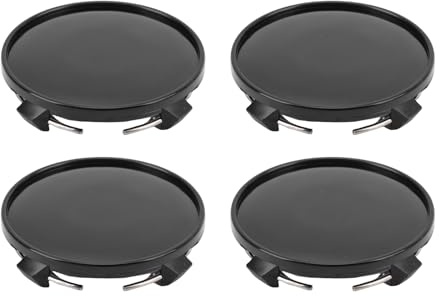 Nurnesy Capes de Centre de Roue de Voiture de 61 Mm, Couvercle de Moyeu de Jante à L'épreuve des Abdos et en Métal, Point Visuel Unique pour Décoration de Véhicule, Installation Facile, (Noir
