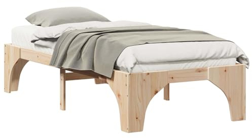 vidaXL Bettrahmen Braun 80 x 200 cm Massives Kiefernholz
