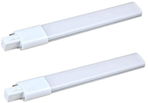LED PL Light 12W Enchufe de aluminio en 2 pin G23 Tubo de lámpara AC 85-265V 6000K CODRO BLANCO 2 PCS