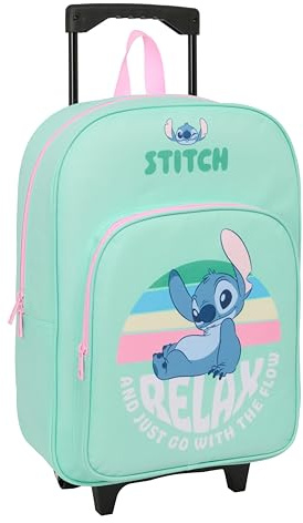 Stitch - Mochila Infantil con Carro Compacto, Ideal para Niños de Diferentes Edades, Cómoda y Versátil, Calidad y Resistencia, 33x43x15 cm