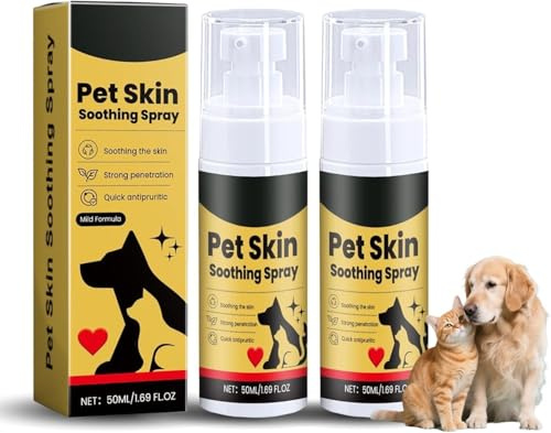 Haustierhautberuhigungsspray, Katzenhautspray Externe Pflegespray 50ml | Tiergesundheitsvorräte, tragbare tägliche Kätzchenpflege für saubere und weiche Haut
