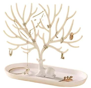 NJIEzhao schmuckbaum Schmuckständer Halsketten Ringe Display Armband Hirsch Organizer Hüllen Ständer Tablett Baum for Frauen(Color 3)