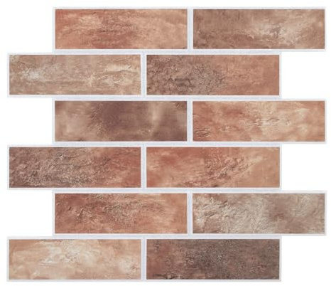 Lot de 16 panneaux muraux acoustiques en feutre, carreaux de feutre en PET insonorisants et antibruit avec 48 languettes adhésives, panneaux muraux 3D imitation brique 3D pour décoration murale