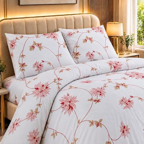 THE ONE HOME Funda Nordica Cama 135 100% Algodón Funda Edredón Cama 135 | Juego 3 piezas: 1 x Funda Nórdica 220 x 240 y 2 x Fundas Almohada 50x75, Cierre con Botones, Reversible, Suave, Transpirable