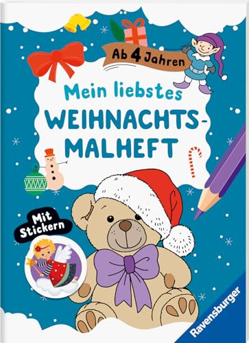 Mein liebstes Weihnachtsmalheft mit Stickern ab 4