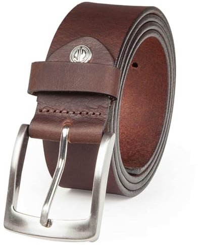 LINDENMANN Herren Vollledergürtel aus Büffelleder, 40 mm breit, kürzbar, Braun, Größe: Bundweite 90 cm, Gesamtlänge 105 cm, W 35.4 M