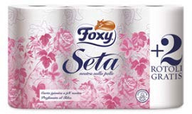 FOXY - Papel higiénico de seda perfumado, 4 + 2 rollos, 6 unidades