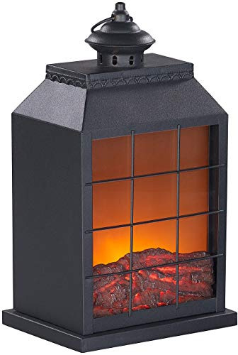 Carlo Milano LED Kaminfeuer: Elektro-Deko-Kamin, Flammen-Optik, USB- & Batterie-Betrieb, 38 cm Höhe (LED Kaminfeuer mit Flammeneffekt, Kaminlaterne, Tischleuchte)