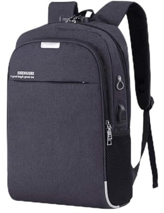 ASEOK mochila inteligente negocio Antirrobo, Mochila con puerto USB cargador, reflexivo antirrobo resistente al agua College School, se ajusta a Hombres/Mujeres portátil de 15,6 pulgadas (negro)