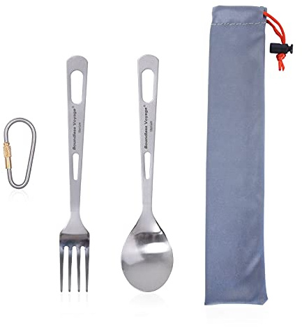Boundless Voyage Ultraleichtes Titan Löffel und Gabel Set Camping Outdoor Geschirr Besteckset