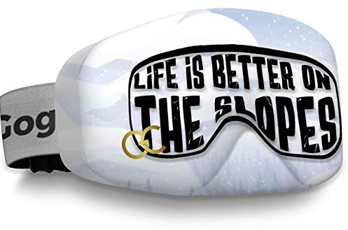 GogglesCover Ski Goggles Cover Portable, Lifeis Better On The Slopes Design | Ski Goggle Protective Cover, Portable Goggle Cover Sleeve, Anti-Scratch Ski Goggles Accessories, Safety Goggles