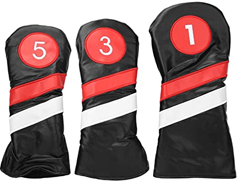Club Kopfbedeckung Verdicktes Futter Headcover wasserdichte Club Kopfhauben Schutzhülle 3er-Set(schwarz)