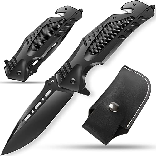 Jellas Klappmesser, 8Cr13MoV, Taschenklappmesse gut für Camping, Indoor- und Outdoor-Aktivitäten, Survival-Messer, KN01