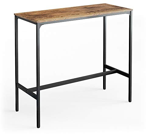 Vicco Bartisch Fyrk, Bartresen für Esszimmer, Eiche rustikal/Schwarz, 120 x 50 cm