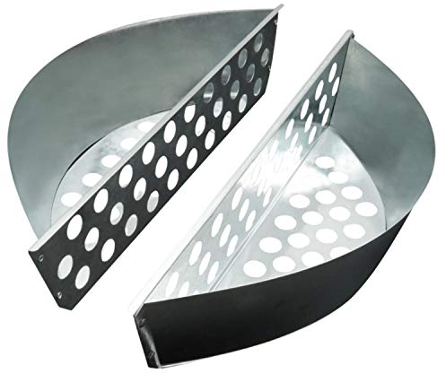 2Pcs Steel BBQ Grill Basket Charcoal Briquette Holders for Barbeque, Fuel Holder