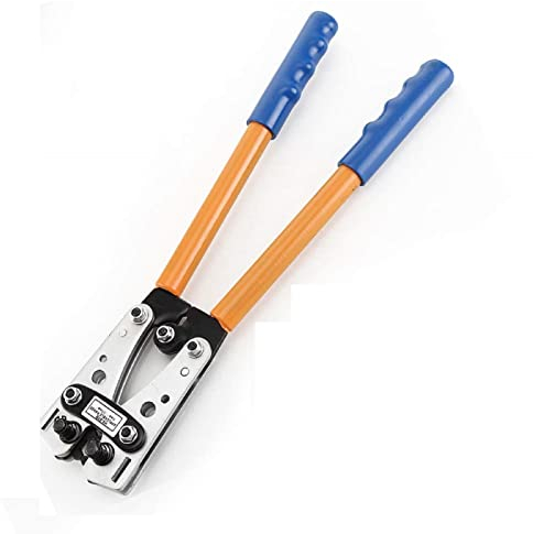 Youyijia Rohrkabelschuh Zange 6-50mm² Crimpzangen Kabelschuhe Selbsteinstellende Ratschen Batteriekabelschuh Crimpzangen Mit Zange Crimpzange 16mm2 Manuelle Kaltpress-anschlusszange 50mm2 (Gelb)