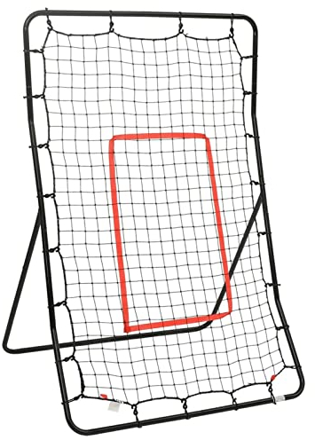 Gecheer Softball Rebounder Fußball-Rebounder Kickback Tor Rückprallwand Trainingsnetz Übungsnetz für Baseball Volleyball Basketball 88 x 79 x 137 cm (B x T x H),Stahl,Schwarz
