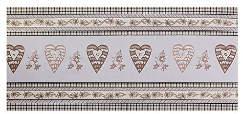 JOKE TIROL Küchenläufer PVC Meterware Küchenläufer Vinyl Küchenläufer Anti-Rutsch-Schmutzabweisend Tiroler Weihnachten Design (50x90 cm, LOVE BEIGE)