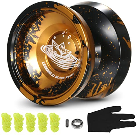 JoJo-Ball aus Aluminium,ERYUE Aluminium-Yo-Yo-Kugel Wettbewerbsfähiges Yo-Yo-Geschenk mit Lagerschnüren und Handschuh