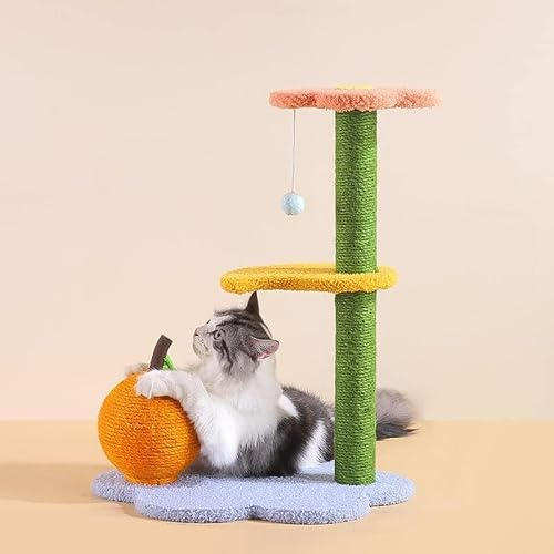 Happy&Polly Katzenbaum mit Sisal Kratzbaum: Kletterbaum für Kätzchen 68cm - Natur Stabil Niedlich