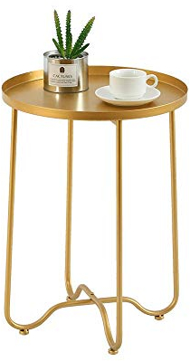 ZYMEN EIN Kleiner klappbarer runder Couchtisch aus Eisen für Sofas, Schlafsofas, Beistelltische, Wohnmöbel für Wohnzimmer, Balkone, Gartentische Commemoration Day