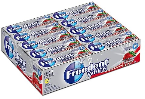 Chicle FREEDENT fresa blanca - 30 x 10 grageas